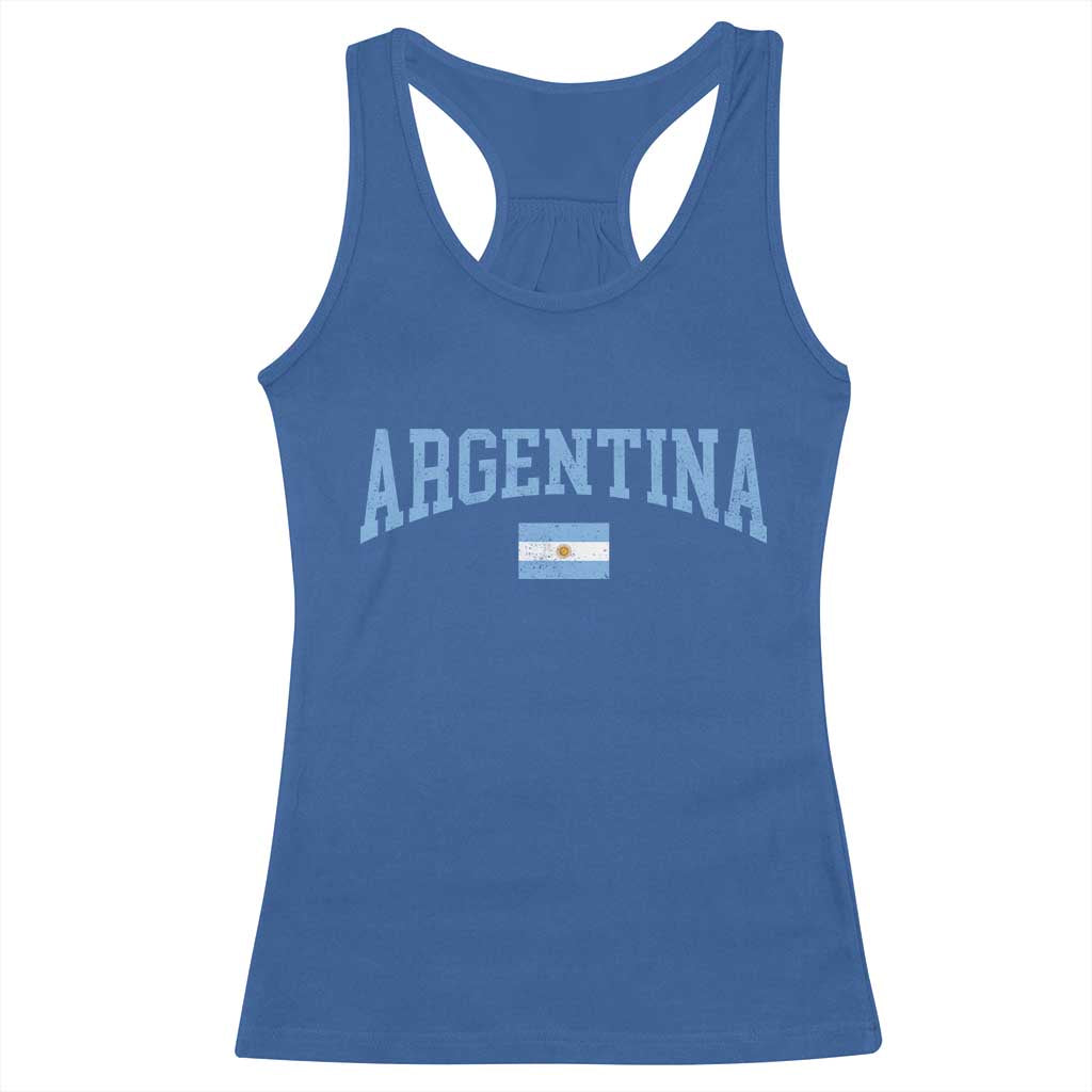 Argentina Sports Throwback Design Vintage Argentinian Flag Racerback Tank Top TS11 Royal Blue Print Your Wear