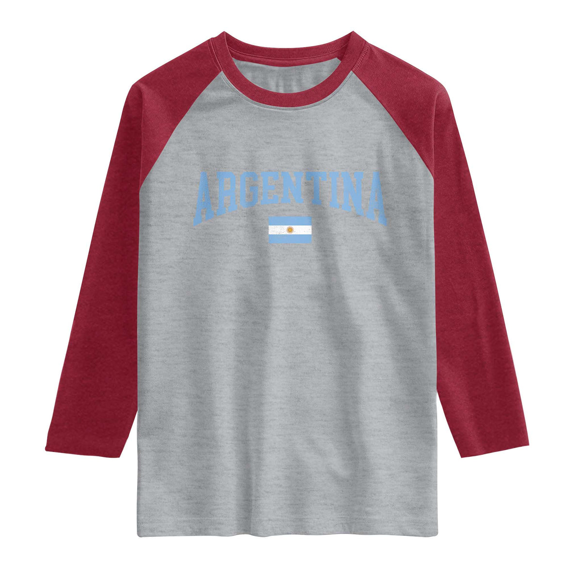 Argentina Sports Throwback Design Vintage Argentinian Flag Raglan Shirt TS11 Heather Gray Heather Red Print Your Wear
