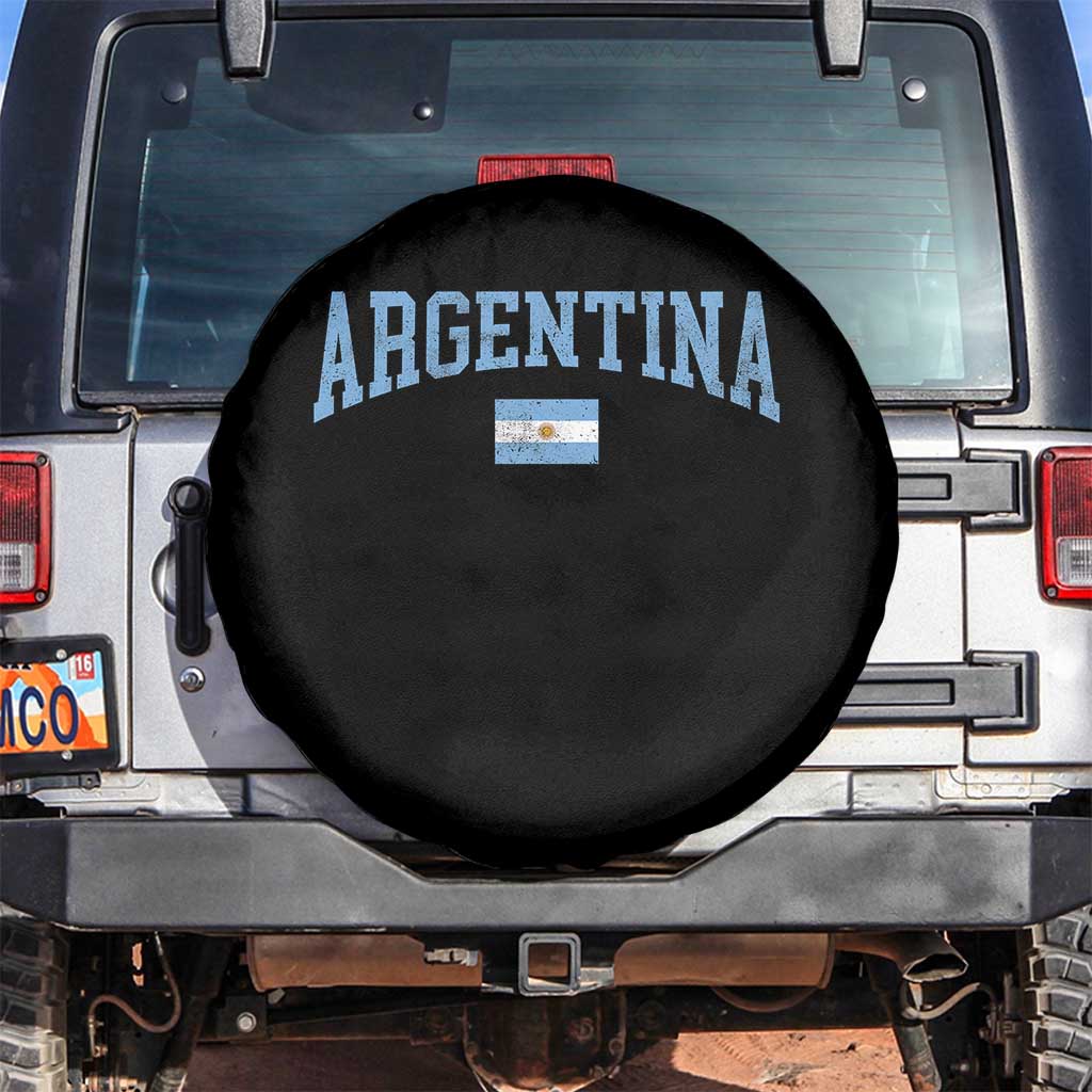 Argentina Sports Throwback Design Vintage Argentinian Flag Spare Tire Cover TS11 No hole Black Print Your Wear