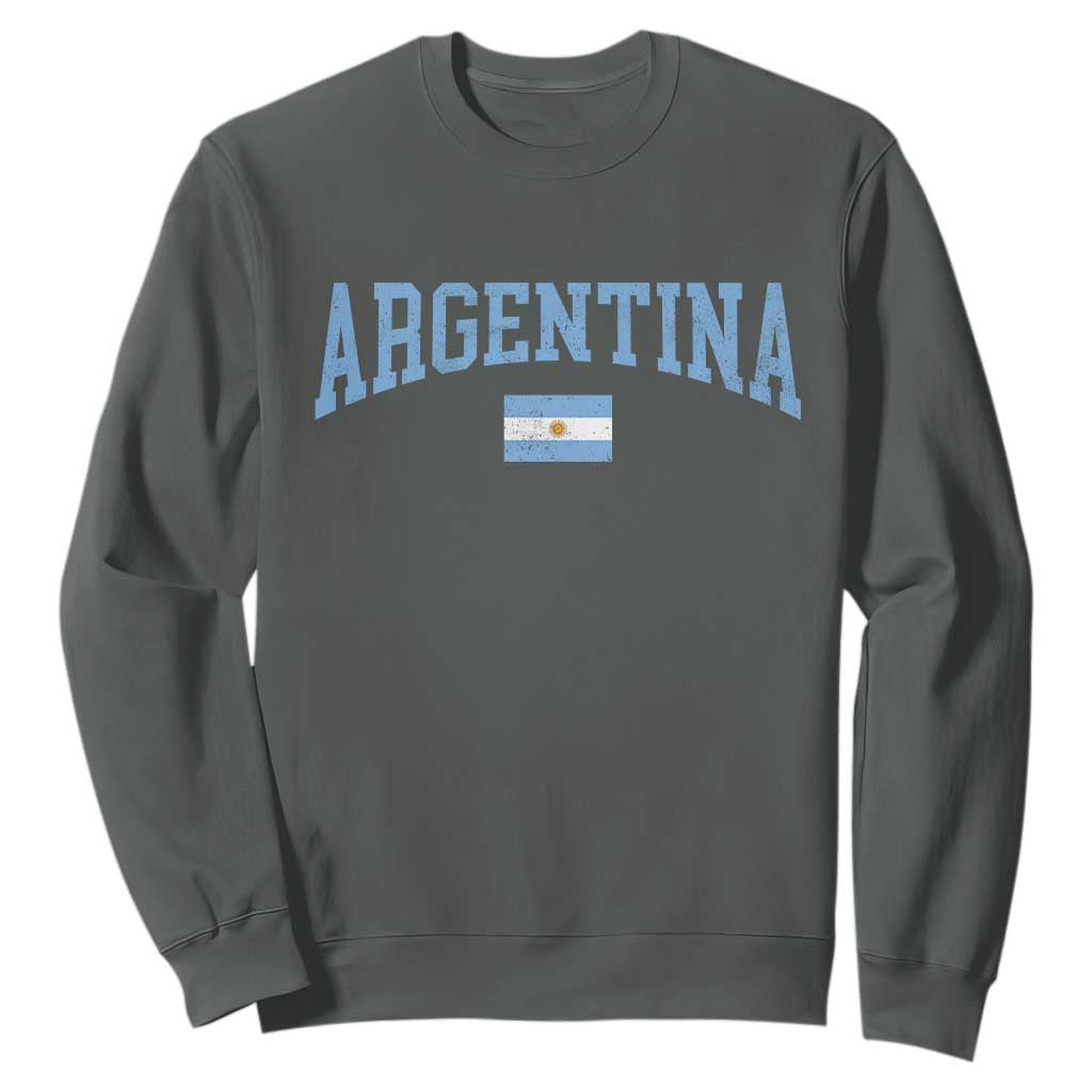 Argentina Sports Throwback Design Vintage Argentinian Flag Sweatshirt TS11 Dark Heather Print Your Wear