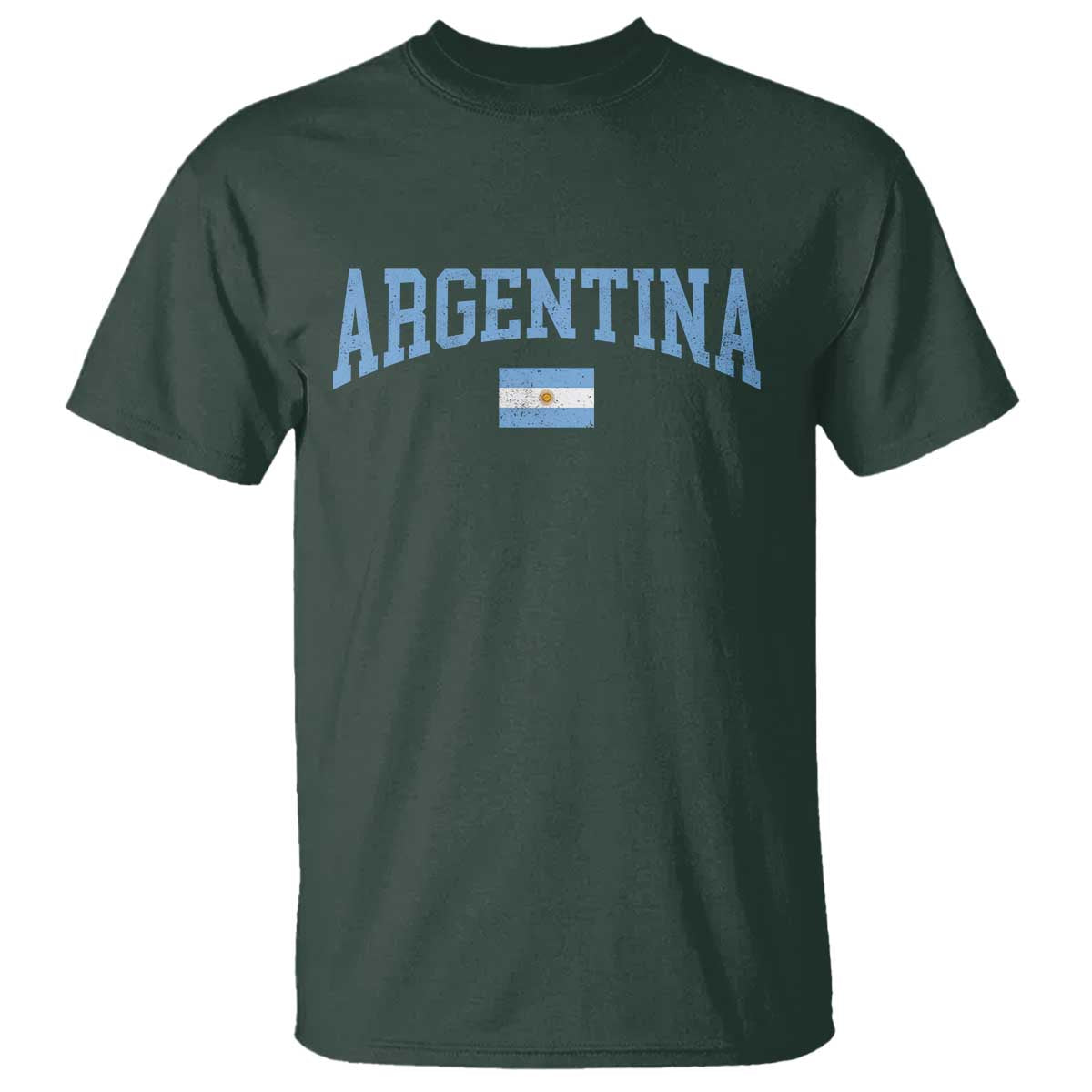 Argentina Sports Throwback Design Vintage Argentinian Flag T Shirt TS11 Dark Forest Green Print Your Wear