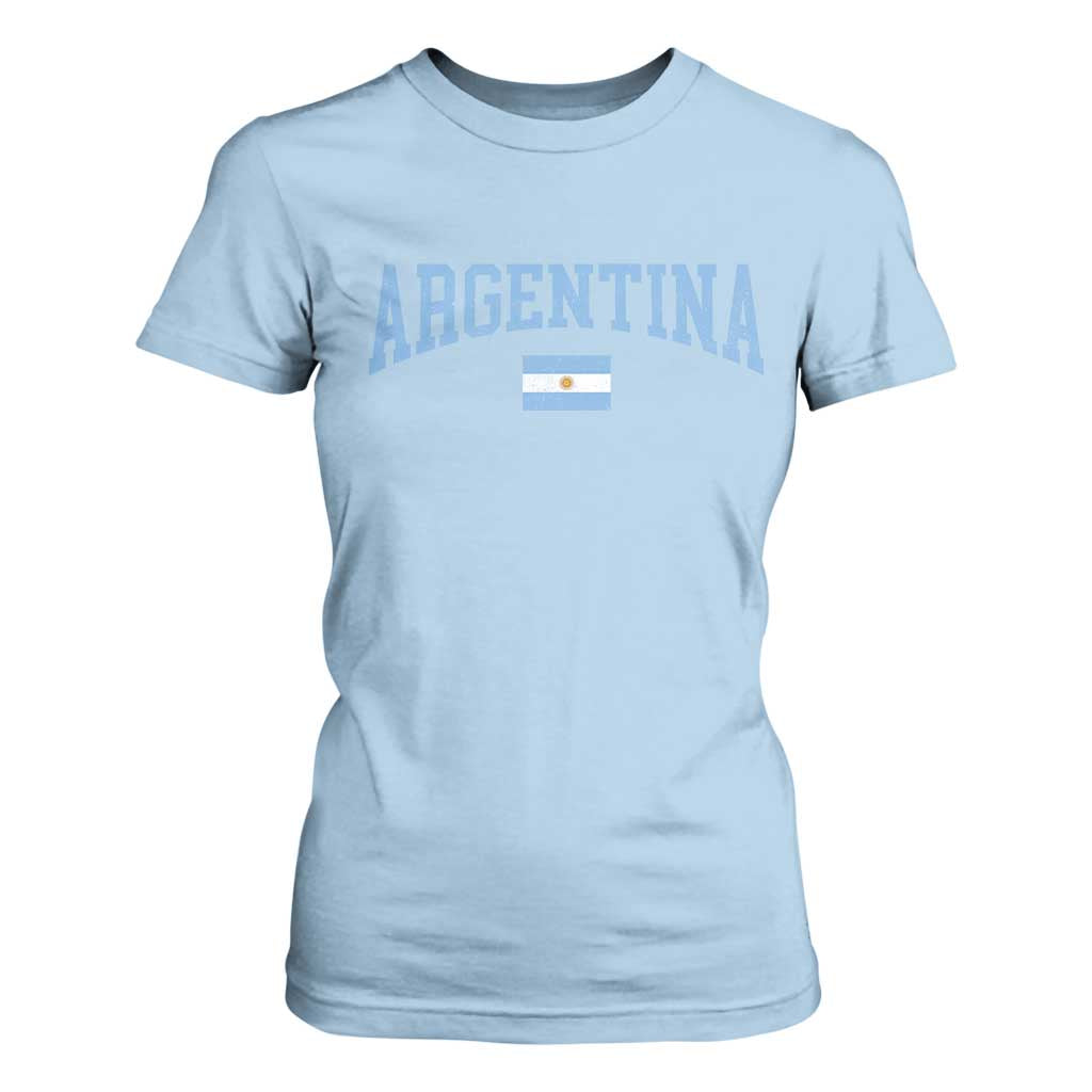 Argentina Sports Throwback Design Vintage Argentinian Flag T Shirt For Women TS11 Light Blue Print Your Wear