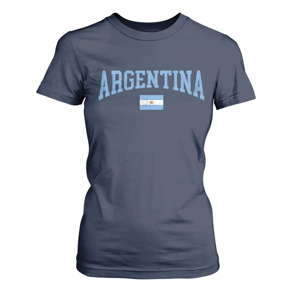 Argentina Sports Throwback Design Vintage Argentinian Flag T Shirt For Women TS11 Navy Print Your Wear