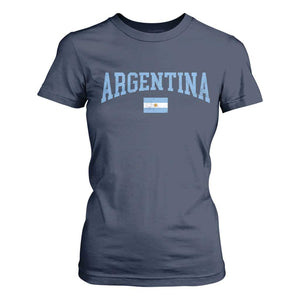 Argentina Sports Throwback Design Vintage Argentinian Flag T Shirt For Women TS11 Navy Print Your Wear