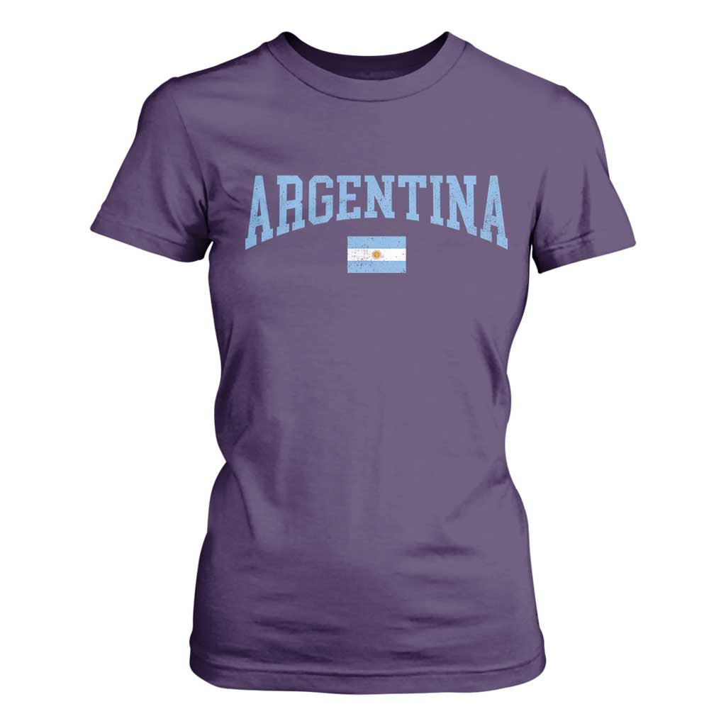Argentina Sports Throwback Design Vintage Argentinian Flag T Shirt For Women TS11 Purple Print Your Wear
