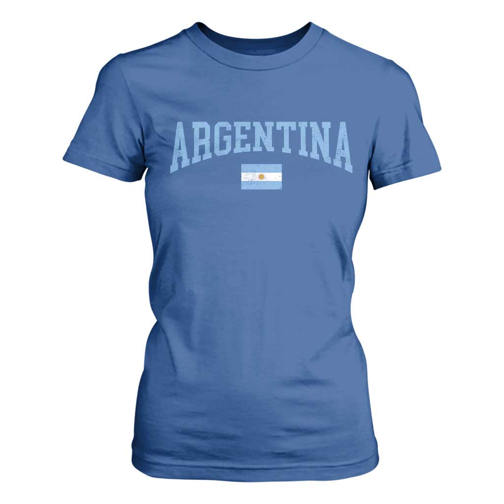 Argentina Sports Throwback Design Vintage Argentinian Flag T Shirt For Women TS11 Royal Blue Print Your Wear