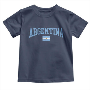Argentina Sports Throwback Design Vintage Argentinian Flag Toddler T Shirt TS11 Navy Print Your Wear