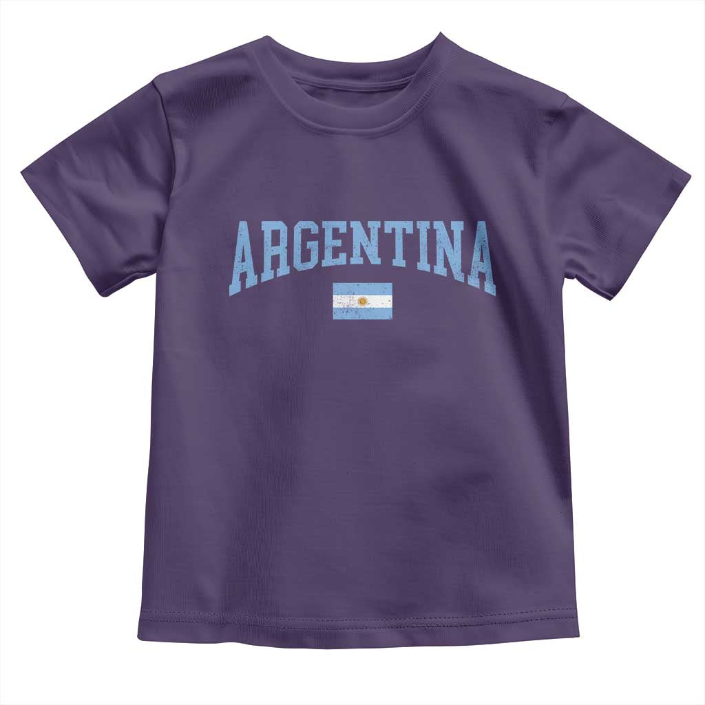 Argentina Sports Throwback Design Vintage Argentinian Flag Toddler T Shirt TS11 Purple Print Your Wear