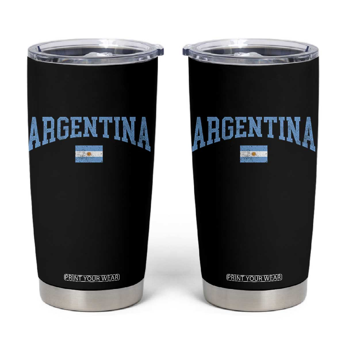 Argentina Sports Throwback Design Vintage Argentinian Flag Tumbler Cup TS11 Black Print Your Wear