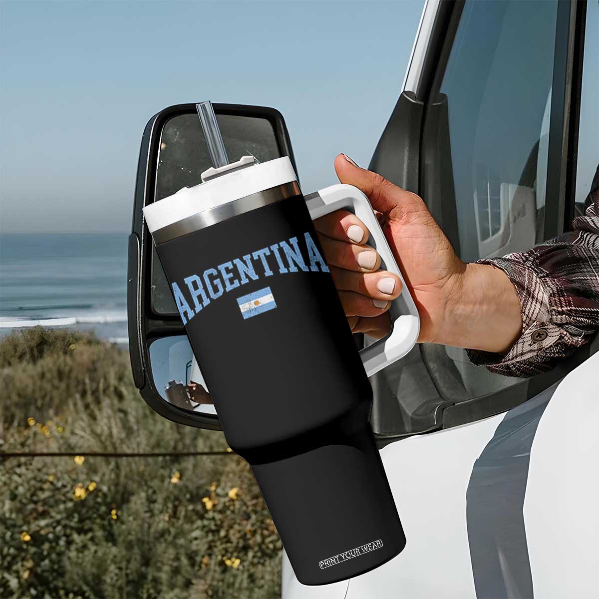 Argentina Sports Throwback Design Vintage Argentinian Flag Tumbler With Handle TS11 Print Your Wear