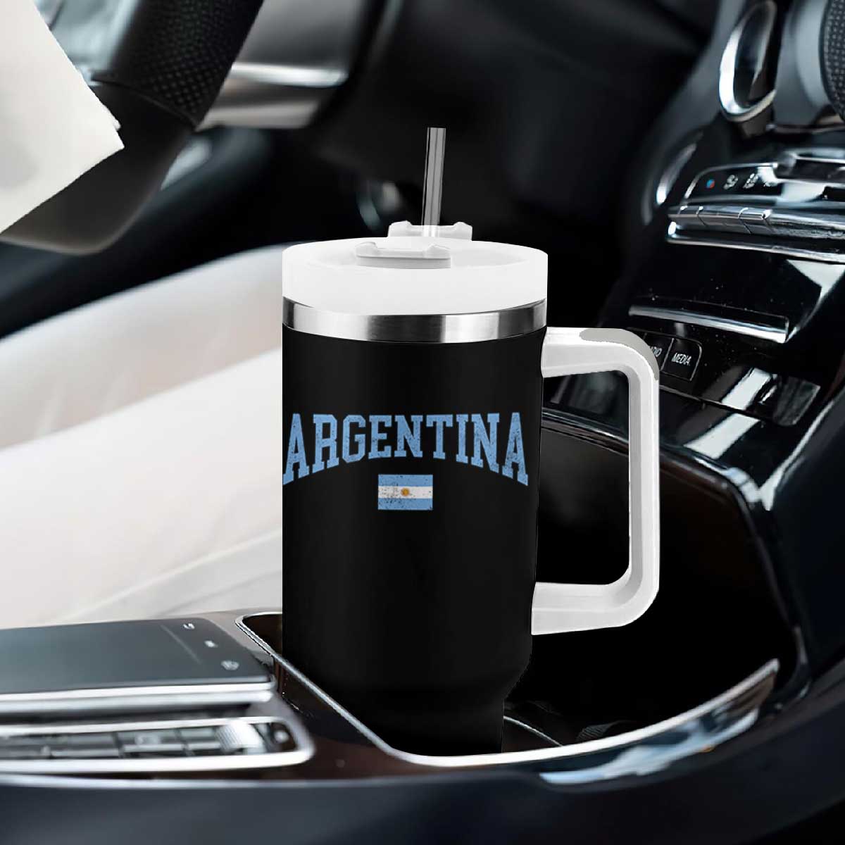 Argentina Sports Throwback Design Vintage Argentinian Flag Tumbler With Handle TS11 Print Your Wear