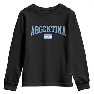 Argentina Sports Throwback Design Vintage Argentinian Flag Youth Sweatshirt TS11 Black Print Your Wear