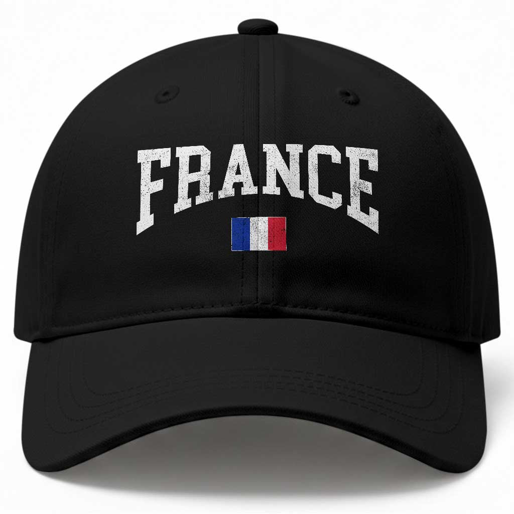 France Sports Throwback Design Vintage French Flag Baseball Cap