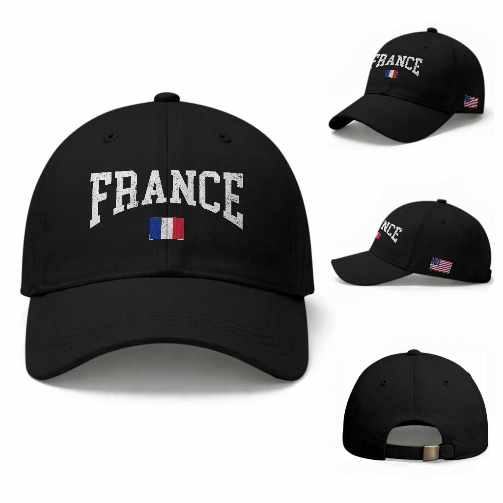 France Sports Throwback Design Vintage French Flag Baseball Cap
