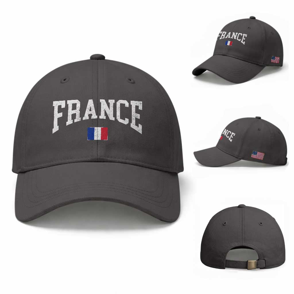 France Sports Throwback Design Vintage French Flag Baseball Cap