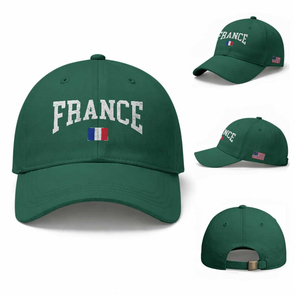 France Sports Throwback Design Vintage French Flag Baseball Cap