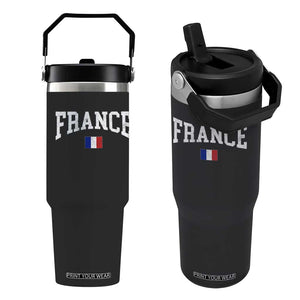 France Sports Throwback Design Vintage French Flag Flip Straw Tumbler TS11 One Size: 30 oz Black Print Your Wear