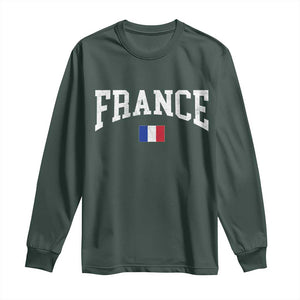 France Sports Throwback Design Vintage French Flag Long Sleeve Shirt TS11 Dark Forest Green Print Your Wear
