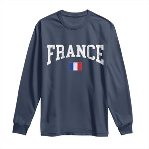 France Sports Throwback Design Vintage French Flag Long Sleeve Shirt TS11 Navy Print Your Wear