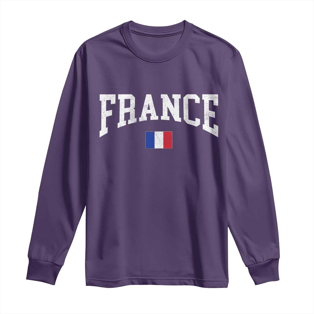 France Sports Throwback Design Vintage French Flag Long Sleeve Shirt TS11 Purple Print Your Wear