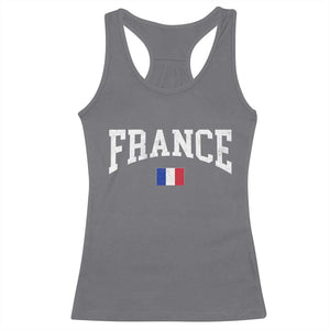 France Sports Throwback Design Vintage French Flag Racerback Tank Top TS11 Charcoal Print Your Wear