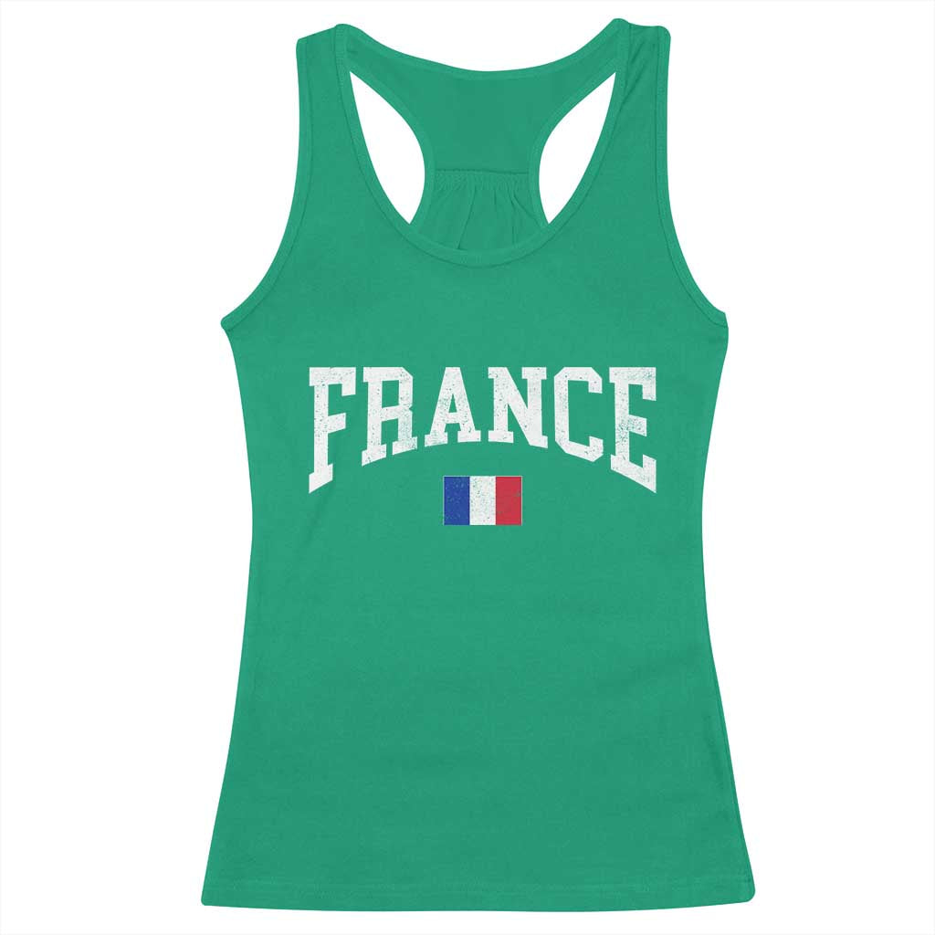 France Sports Throwback Design Vintage French Flag Racerback Tank Top TS11 Irish Green Print Your Wear
