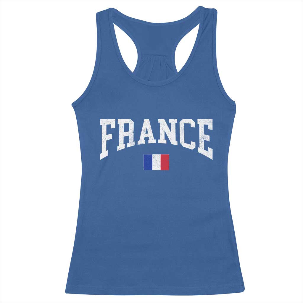 France Sports Throwback Design Vintage French Flag Racerback Tank Top TS11 Royal Blue Print Your Wear