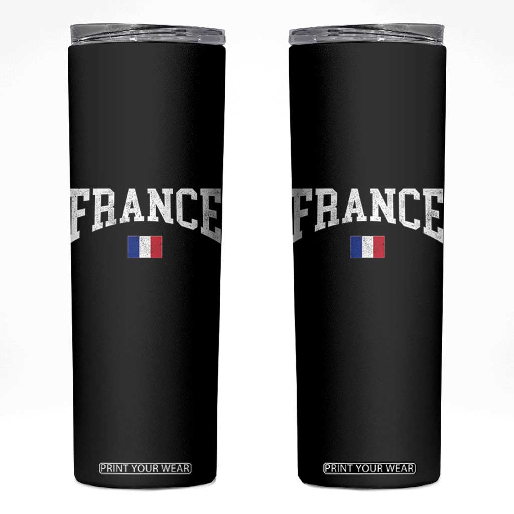 France Sports Throwback Design Vintage French Flag Skinny Tumbler TS11 Black Print Your Wear