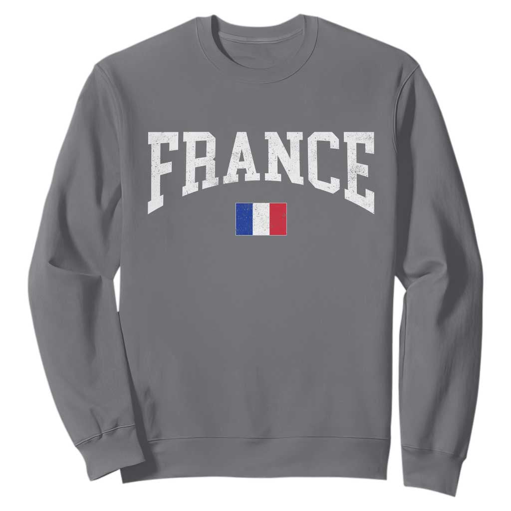 France Sports Throwback Design Vintage French Flag Sweatshirt TS11 Charcoal Print Your Wear