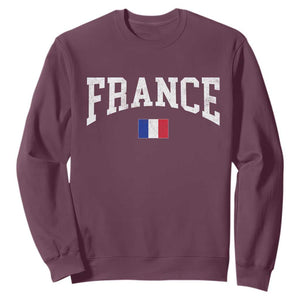 France Sports Throwback Design Vintage French Flag Sweatshirt TS11 Maroon Print Your Wear