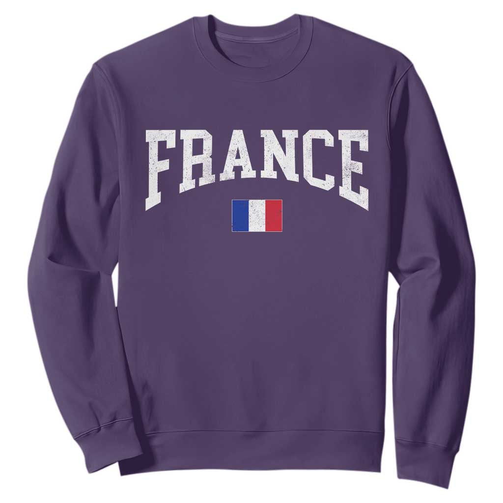 France Sports Throwback Design Vintage French Flag Sweatshirt TS11 Purple Print Your Wear