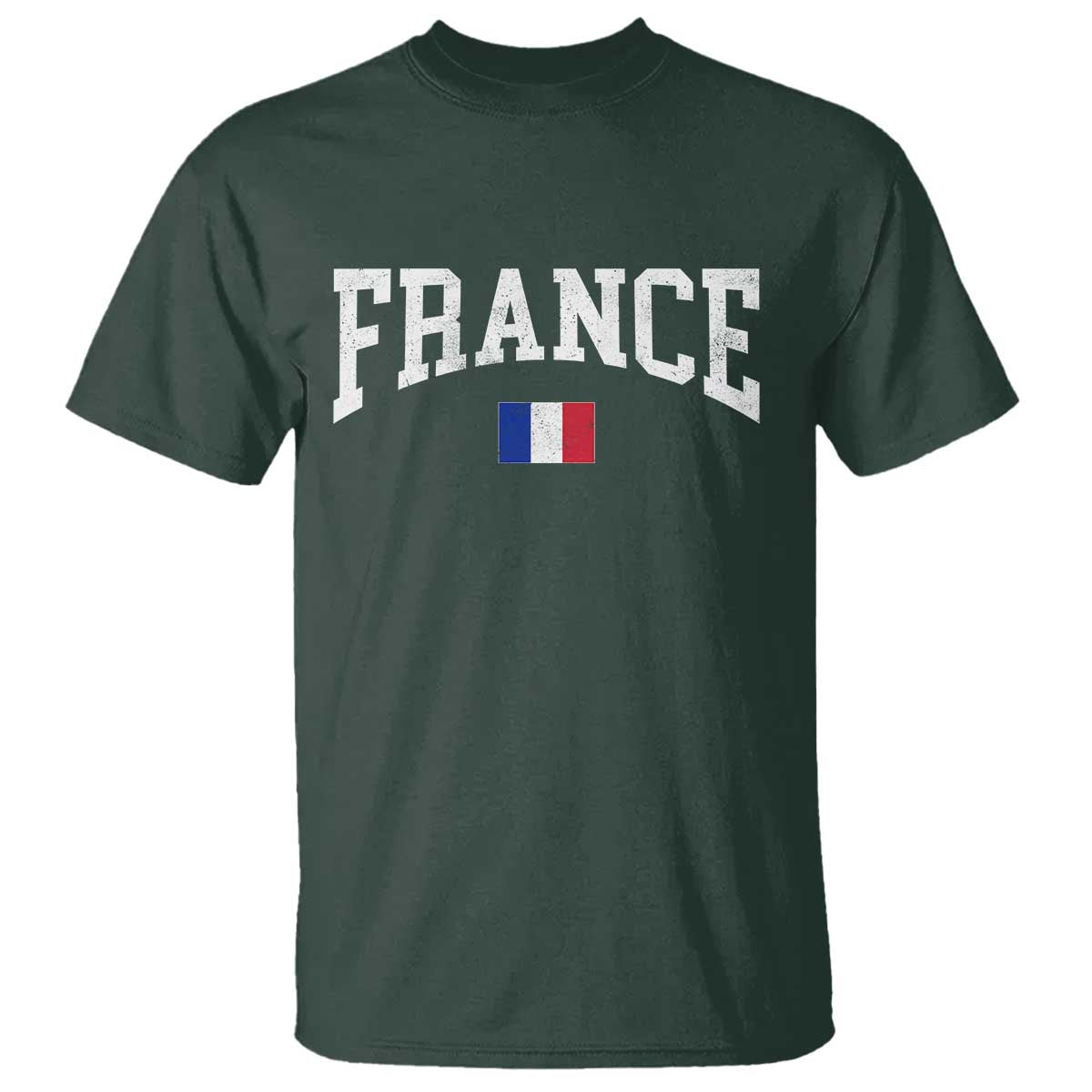 France Sports Throwback Design Vintage French Flag T Shirt TS11 Dark Forest Green Print Your Wear