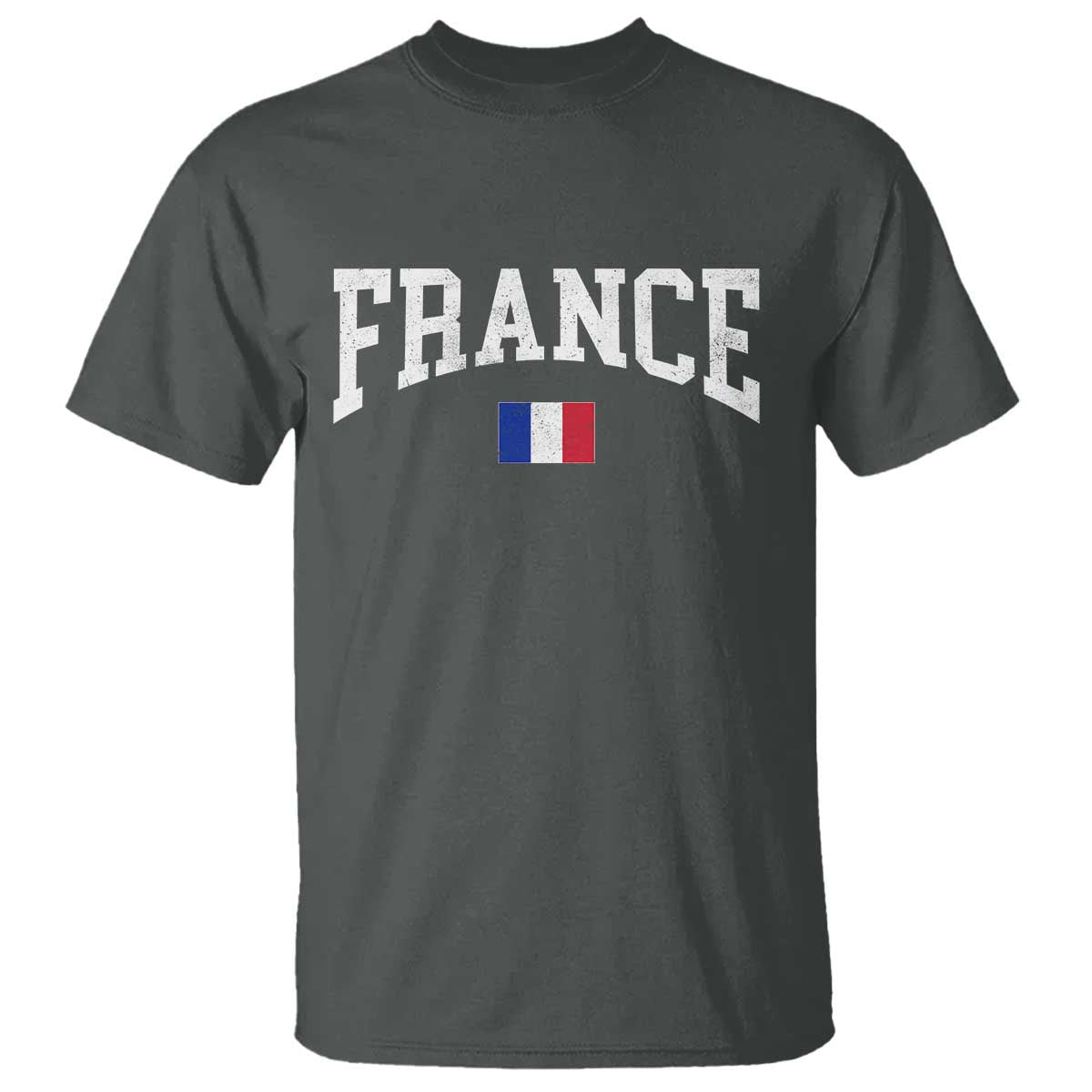 France Sports Throwback Design Vintage French Flag T Shirt TS11 Dark Heather Print Your Wear