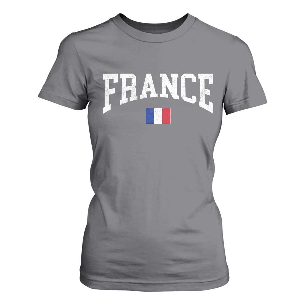 France Sports Throwback Design Vintage French Flag T Shirt For Women TS11 Charcoal Print Your Wear