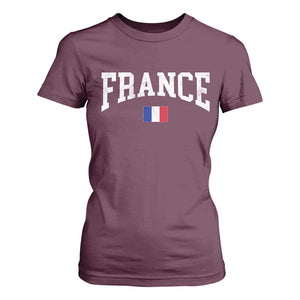 France Sports Throwback Design Vintage French Flag T Shirt For Women TS11 Maroon Print Your Wear