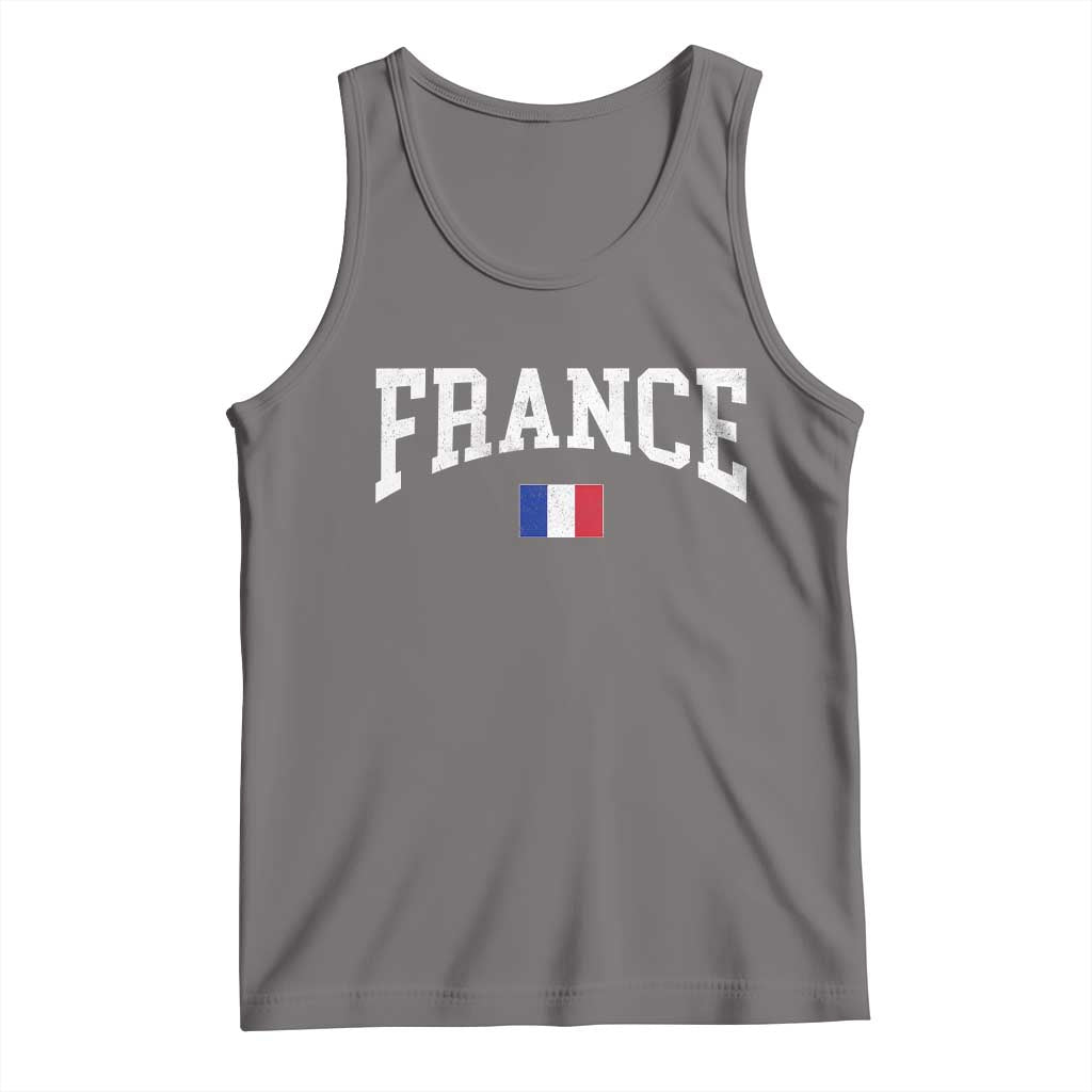 France Sports Throwback Design Vintage French Flag Tank Top TS11 Deep Heather Print Your Wear
