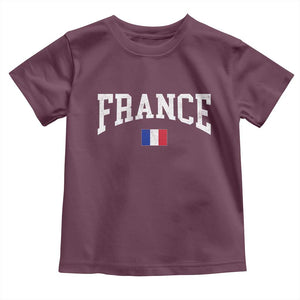 France Sports Throwback Design Vintage French Flag Toddler T Shirt TS11 Maroon Print Your Wear