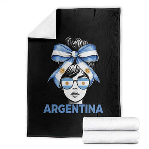 Messy Bun Argentina Pride Argentinian Girl Throw Blanket