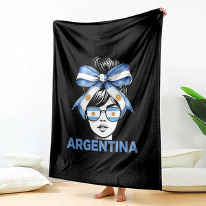 Messy Bun Argentina Pride Argentinian Girl Throw Blanket