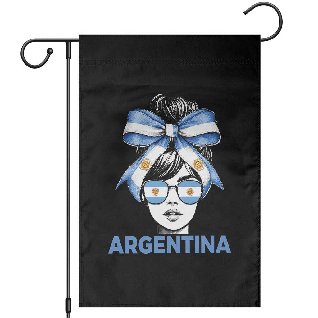 Messy Bun Argentina Pride Argentinian Girl Garden Flag TS11 Black Print Your Wear