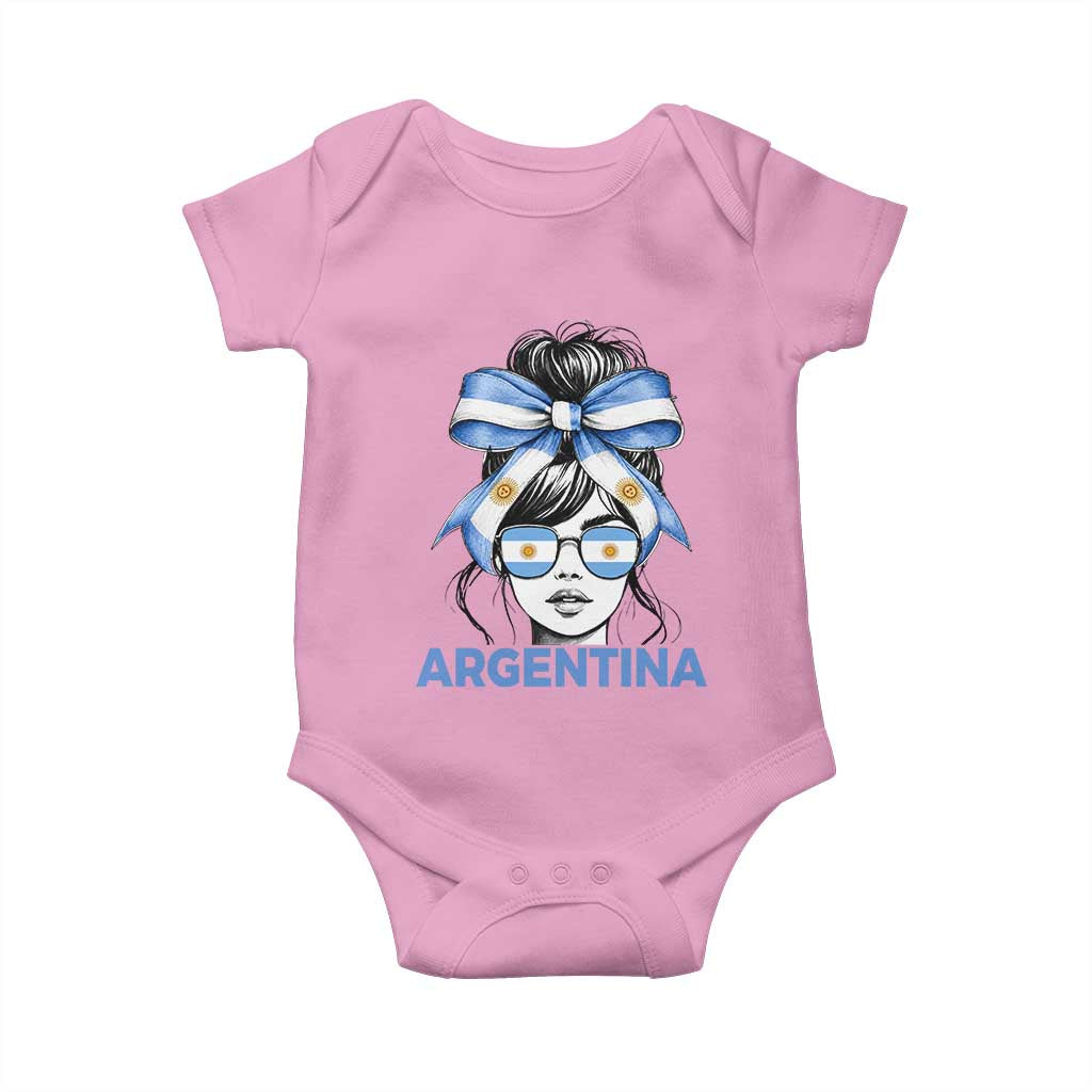 Messy Bun Argentina Pride Argentinian Girl Baby Onesie