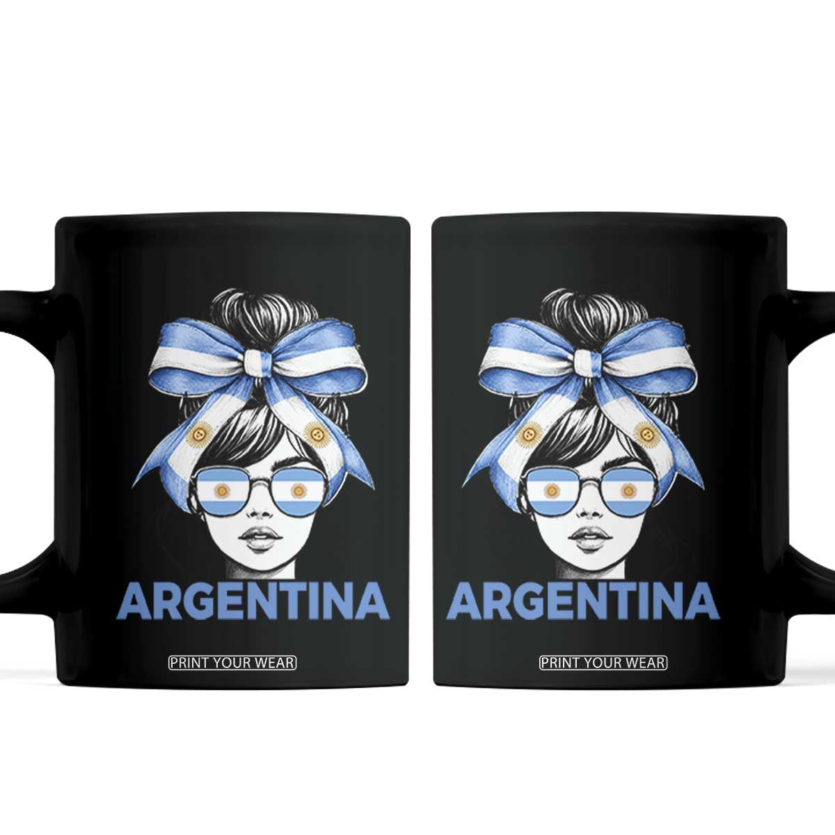 Messy Bun Argentina Pride Argentinian Girl Coffee Mug