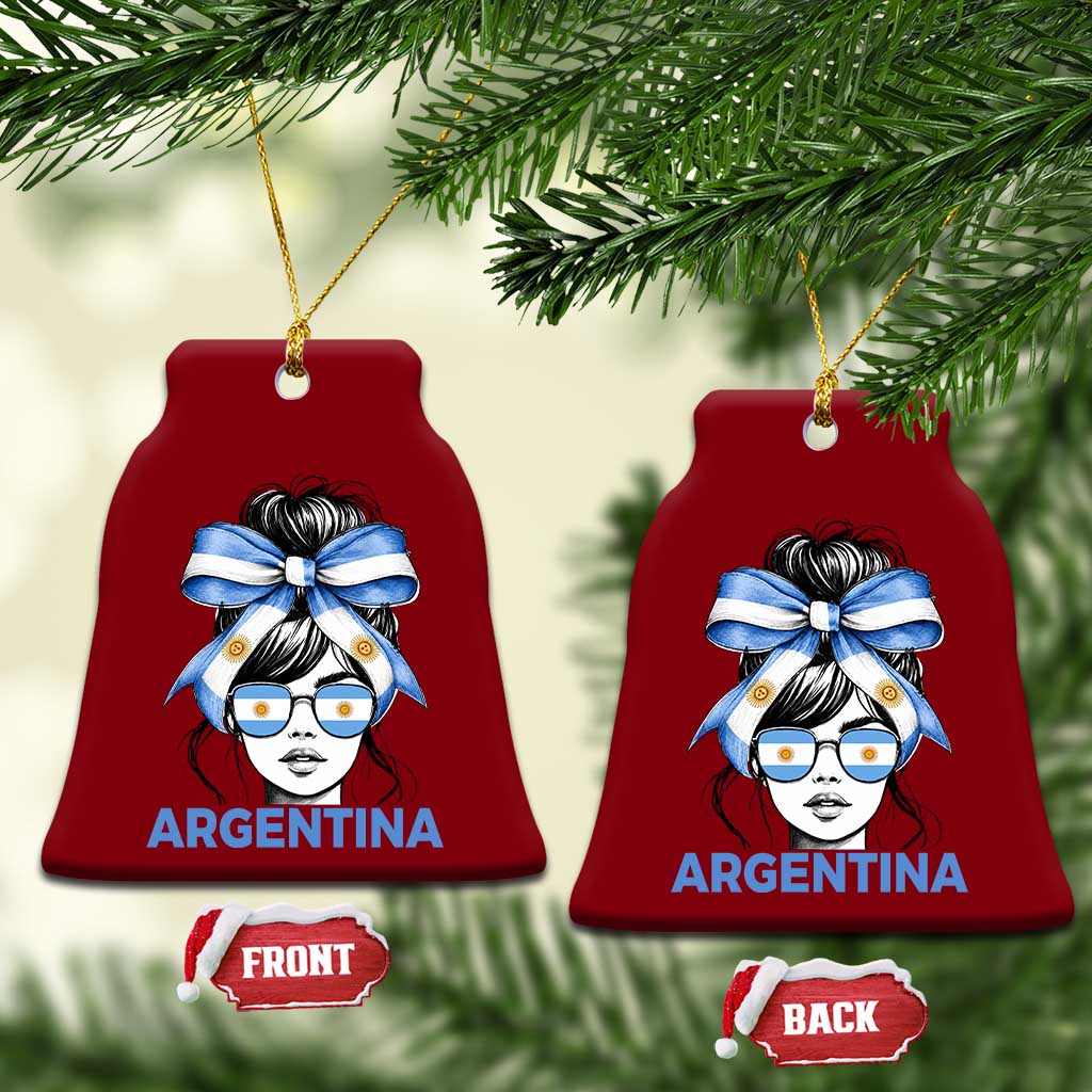 Messy Bun Argentina Pride Argentinian Girl Ceramic Ornament TS11 Print Your Wear