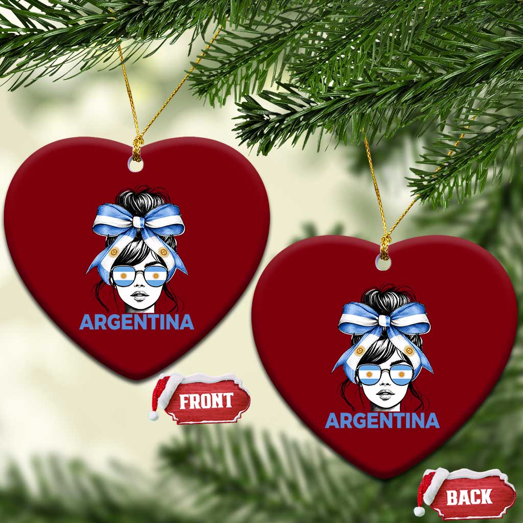 Messy Bun Argentina Pride Argentinian Girl Ceramic Ornament TS11 Print Your Wear