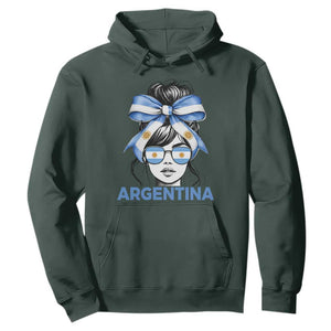 Messy Bun Argentina Pride Argentinian Girl Hoodie TS11 Dark Forest Green Print Your Wear