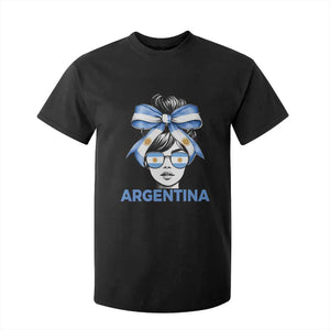 Messy Bun Argentina Pride Argentinian Girl T Shirt For Kid