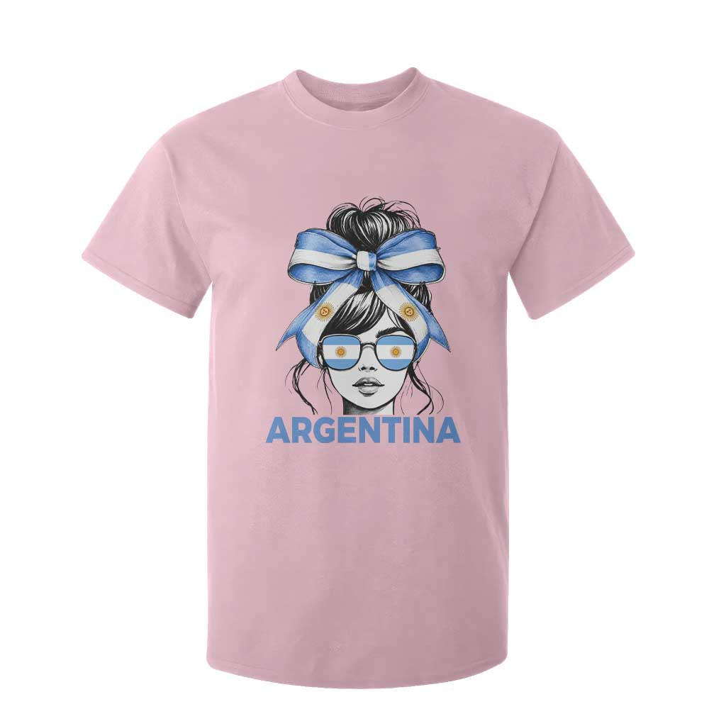 Messy Bun Argentina Pride Argentinian Girl T Shirt For Kid
