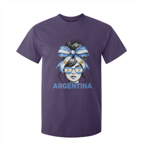 Messy Bun Argentina Pride Argentinian Girl T Shirt For Kid