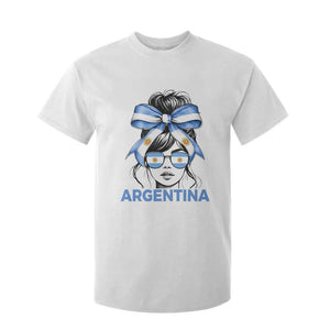 Messy Bun Argentina Pride Argentinian Girl T Shirt For Kid