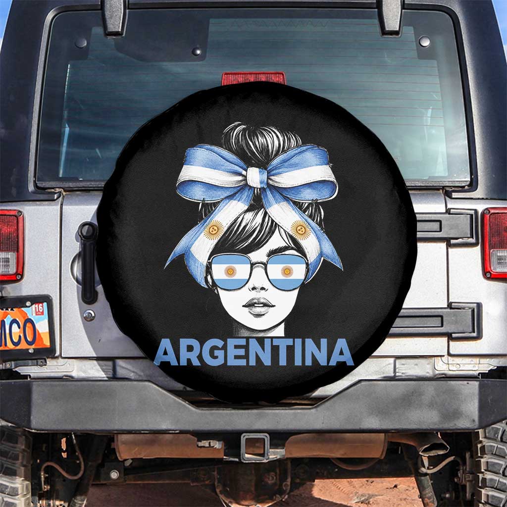 Messy Bun Argentina Pride Argentinian Girl Spare Tire Cover TS11 No hole Black Print Your Wear